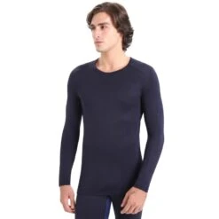 Icebreaker Merino 260 Technical Thermal Long Sleeve Top -Sports Equipment FW22 Men 260 Tech LS Crewe 104371401 12copy 1