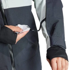 Adidas TERREX TechRock 3L Ski/Snowboard Jacket -Sports Equipment IB4218 8 APPAREL OnModel DetailView1 transparent