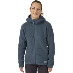 Rab Shearling Hoody Women's Full Zip Fleece Jacket -Sports Equipment Womens Shearling Hoody OrionBlue QFF 84 ORB Model Front 05copy 1