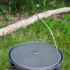 Titanium Pot + Bail Handle Ultralight Cookware -Sports Equipment pajb312a